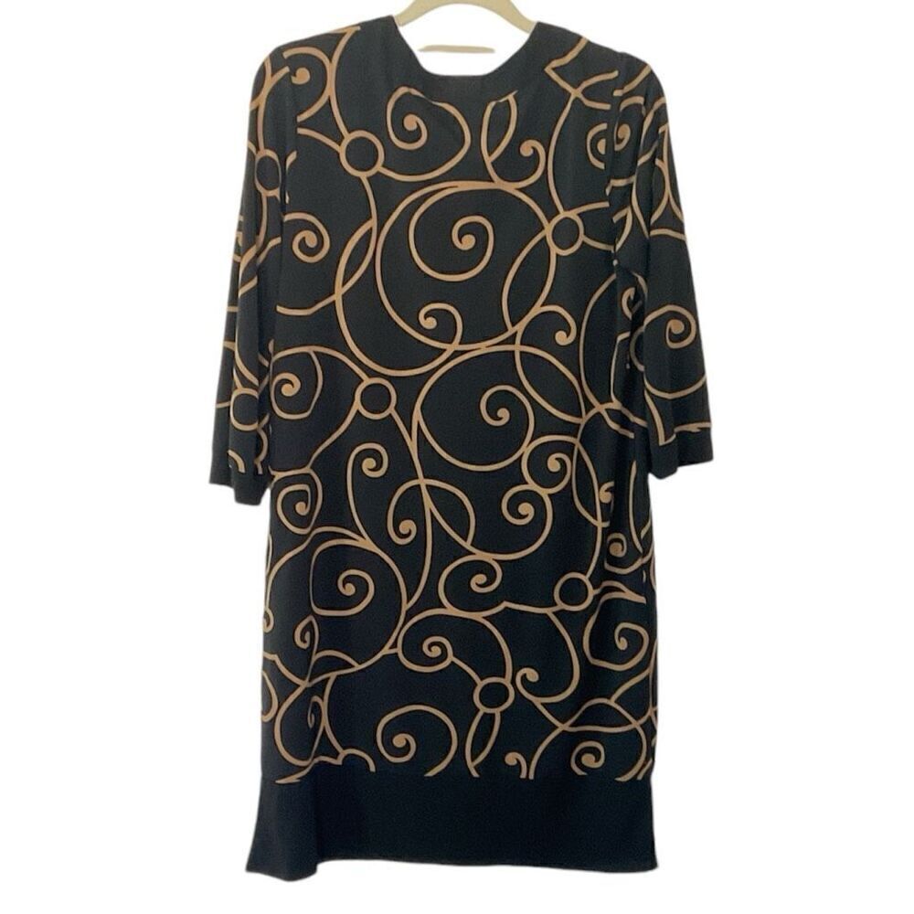 London Times Black & Gold Dress  8 - Picture 3 of 5